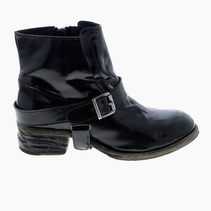 All Saints Glossy Black Combat Boots